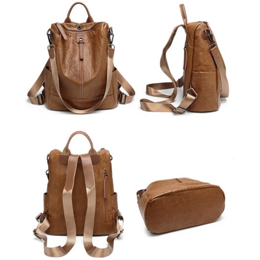 Jolie Multi-Zip Leather Backpack