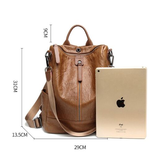 Jolie Multi-Zip Leather Backpack