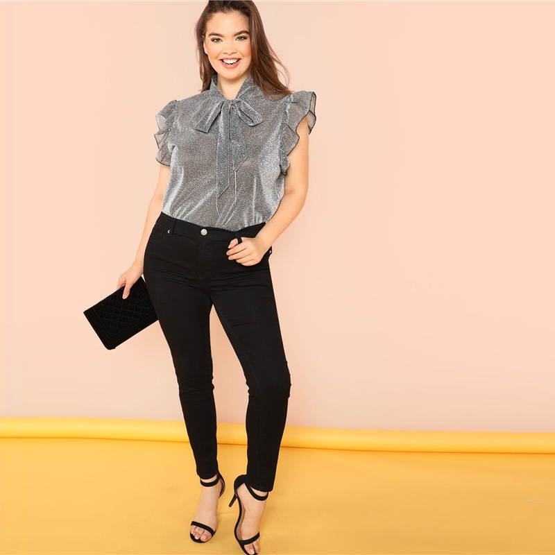 silver blouse full sleeves