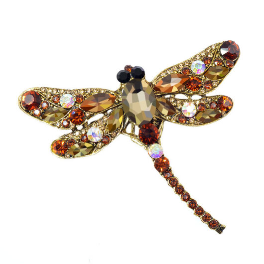 Crystal Vintage Dragonfly Shaped Brooch