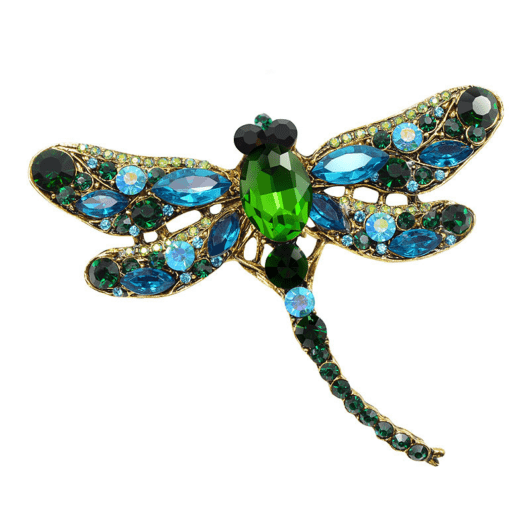 Crystal Vintage Dragonfly Shaped Brooch