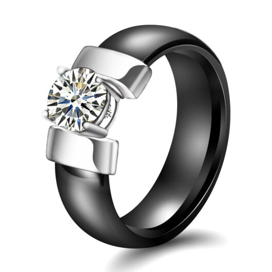 Stylish Ceramic Crystal Ring
