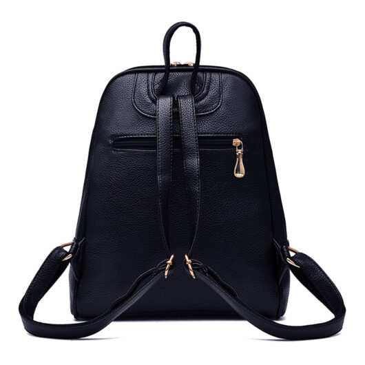 Solid Color Leather Backpack