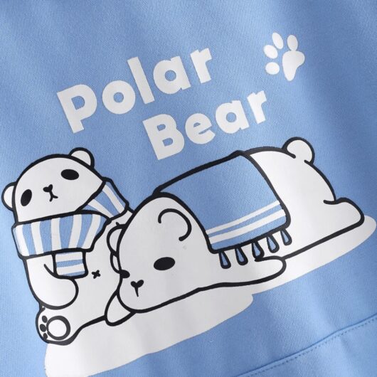 Polar Bear Blue Plus Size Hoodie