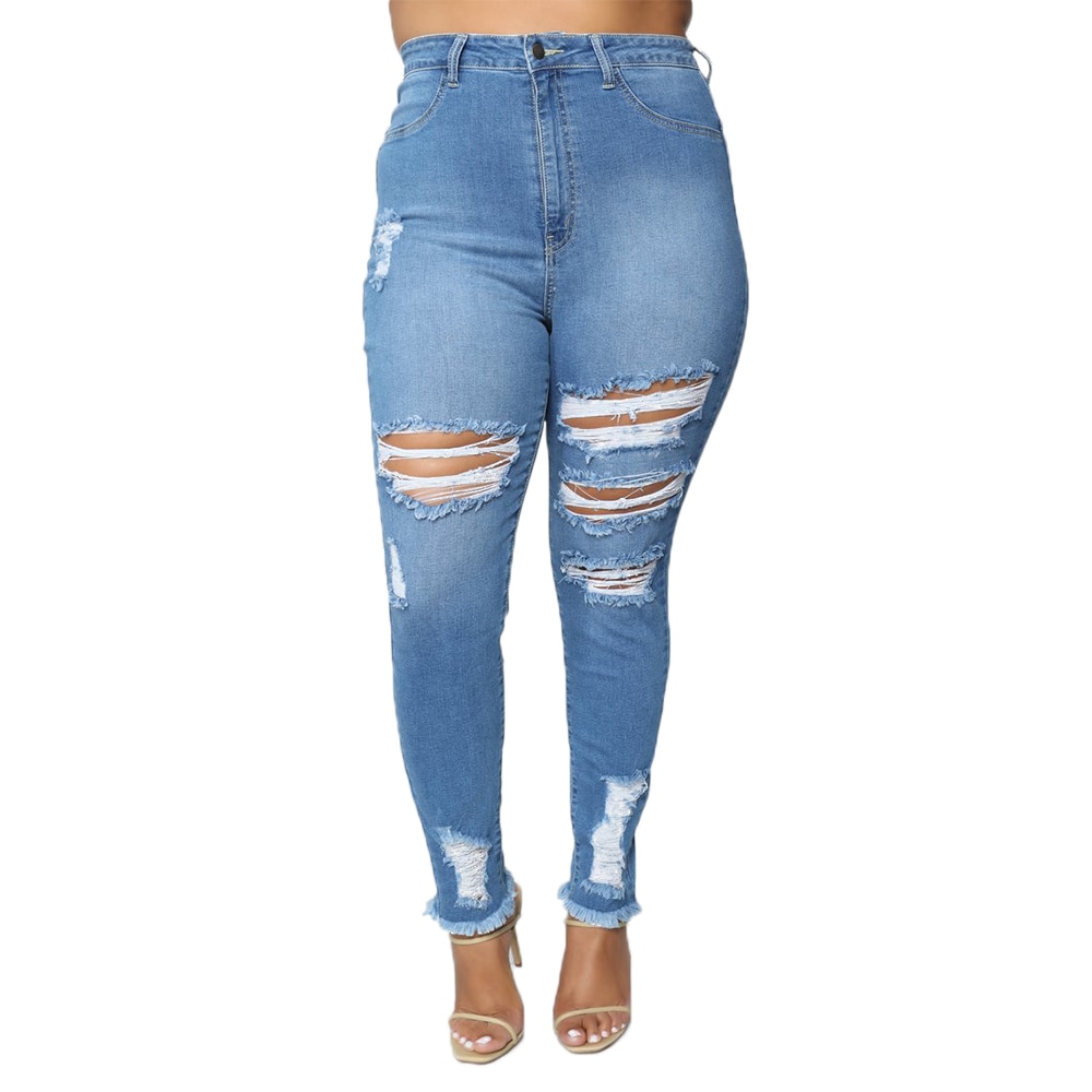 Skinny Distressed High Waist Ripped Jeans | For Bold Girls™ - Women's ...