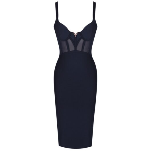 Bodycon Dress with Mesh Detail