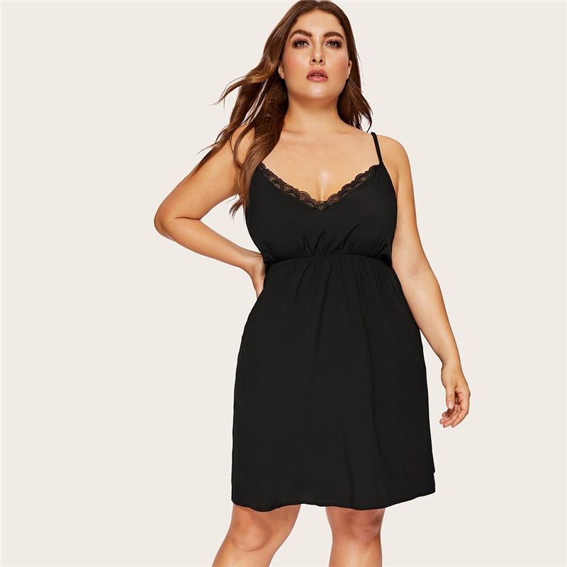 Plus Size Sleeveless Women's Night Dress In Black | For Bold Girls ...