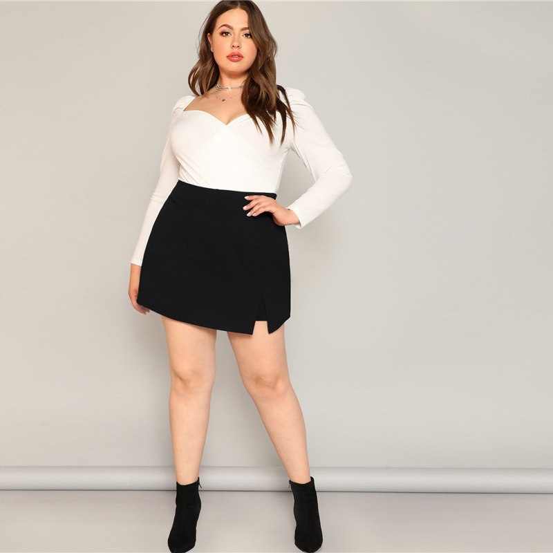 Women's Plus Size Split Black Skirt | For Bold Girls™ - Women's Plus ...