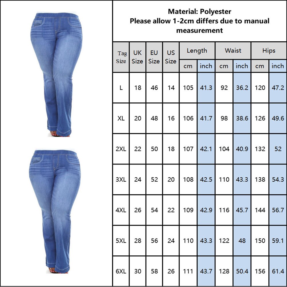 Plus Size Jeans Bell Bottoms W/elastic Waist | For Bold Girls™ - Women ...