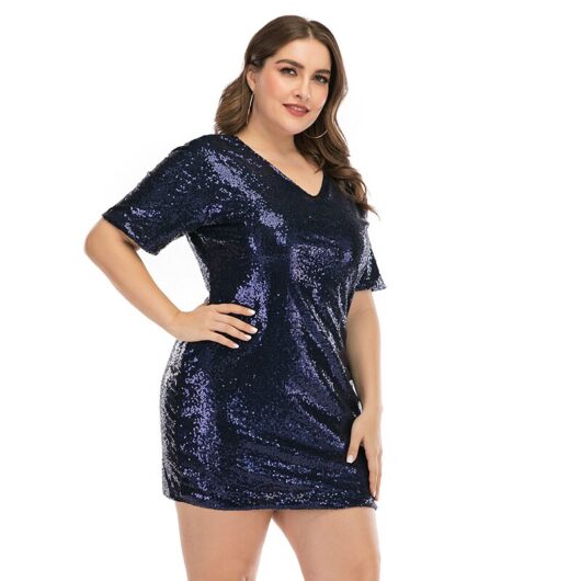 Glitter Plus Size Sequin Dress With Sleeves | For Bold Girls™ - Women's ...