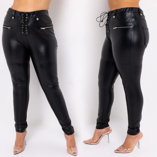 Lace Up Plus Size Faux Leather Pants | For Bold Girls™ - Women's Plus ...